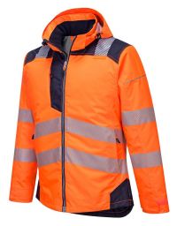 Warnschutz Regenjacke Winter Orange/Dunkelblau